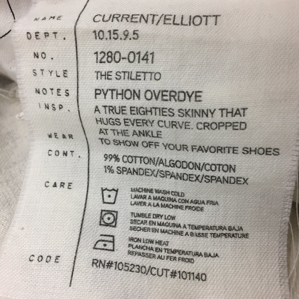 Current Elliott The Stiletto Python Overdye Jeans - image 3